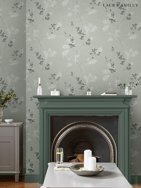 Laura Ashley Mineral Green Mari A4 Wallpaper Sample (D49783) | £1