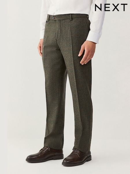 Green Trimmed Check Suit: Trousers (D49872) | £59