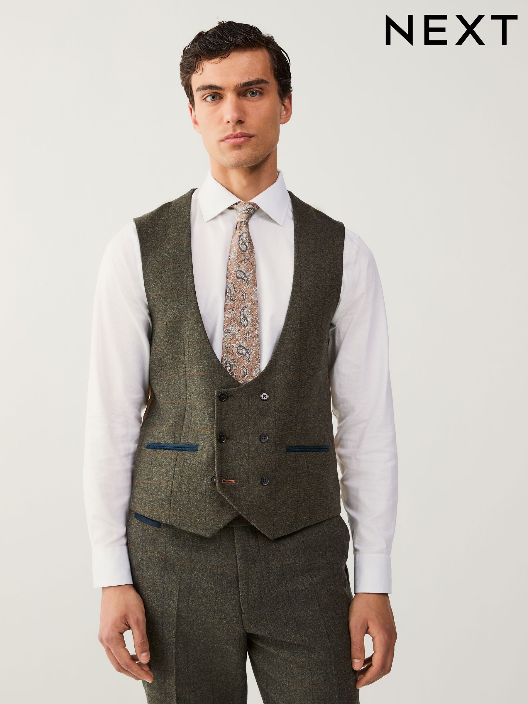 Men's Tweed Wool Blend Waistcoat – Black & White Dogtooth Pattern, S-XXL – Lloyd Attree & Smith