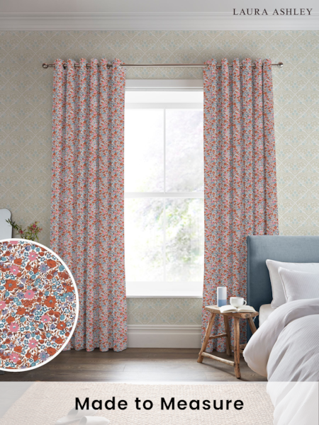 Laura Ashley Crimson 100% Cotton Loveston Made to Measure Curtains (D50370) | £91