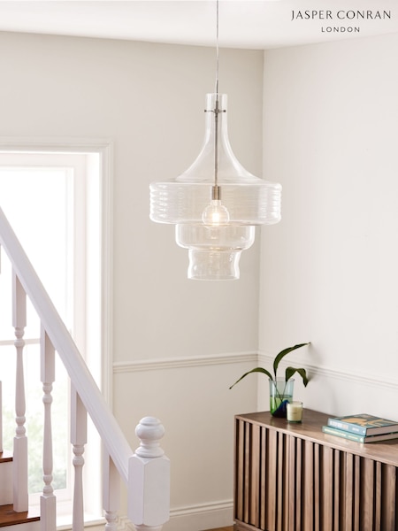 Jasper Conran London Clear Ribbed Glass Chandelier (D51424) | £350