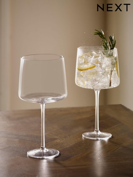 Set of 2 Clear Angular Gin Glasses (D51917) | £15