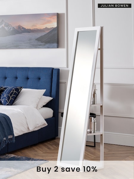 Julian Bowen White Fresco Storage Mirror (D52692) | £145