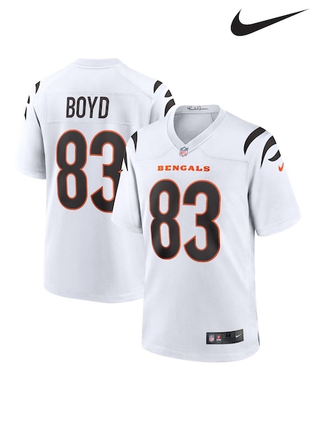 Nike White NFL Cincinnati Bengals Game Road Jersey - Tyler Boyd (D54061) | £105