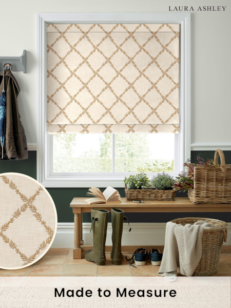 Laura Ashley Natural Pennorth Made to Measure Roman Blinds (D54089) | £99