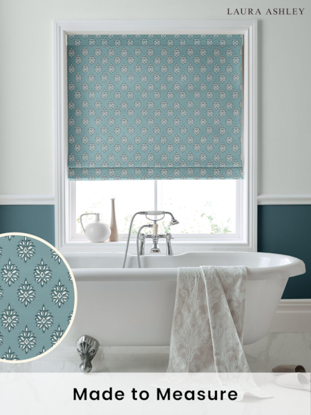 Laura Ashley Blue 100% Cotton Gower Made to Measure Roman Blinds (D54091) | £79