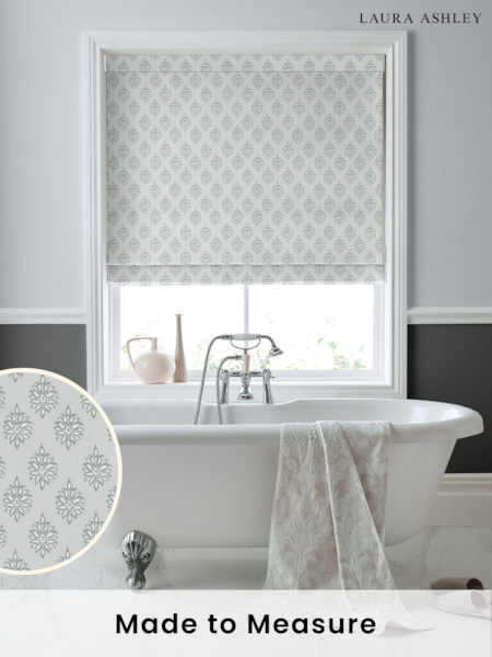 Laura Ashley White 100% Cotton Gower Made to Measure Roman Blinds (D54092) | £79