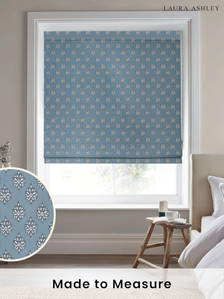 Laura Ashley Blue 100% Cotton Gower Made to Measure Roman Blinds (D54093) | £79