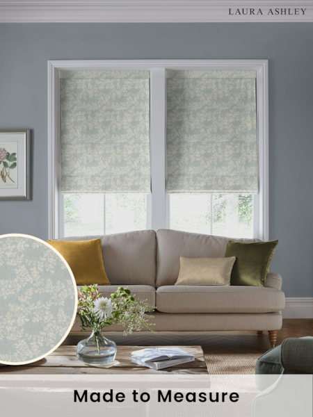 Laura Ashley Green Burnham Woven Made to Measure Roman Blinds (D54109) | £89