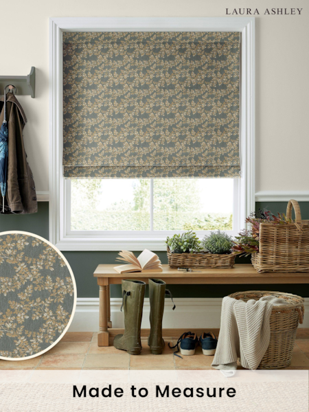 Laura Ashley Green Burnham Woven Made to Measure Roman Blinds (D54110) | £89