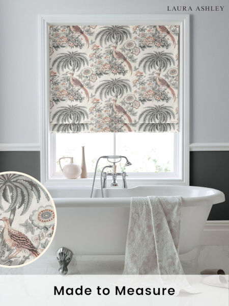 Laura Ashley Grey 100% Cotton Burdett Made to Measure Roman Blinds (D54111) | £79