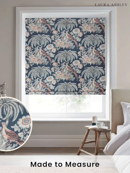 Laura Ashley Blue 100% Cotton Burdett Made to Measure Roman Blinds (D54113) | £79