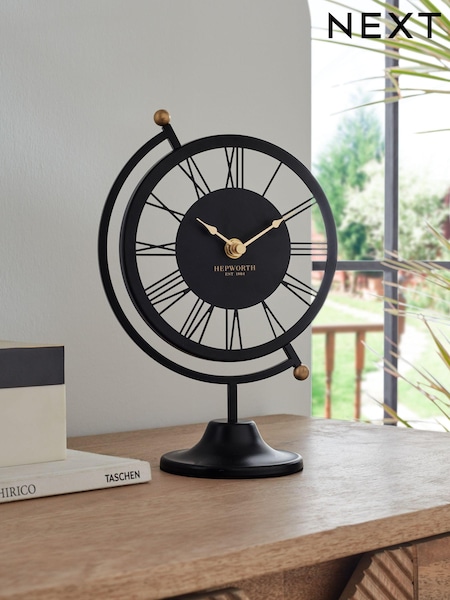 Black Globe Mantel Clock (D54419) | £30