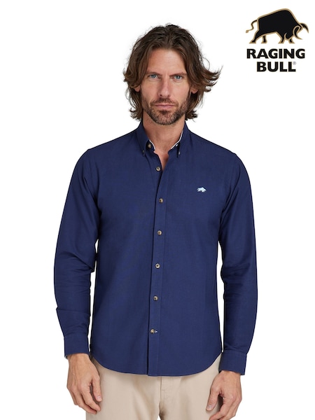 Raging Bull 100% Cotton Classic Long Sleeve Oxford Shirt (D55177) | £59 - £69
