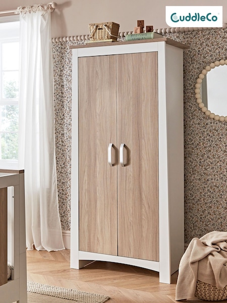 Cuddleco White Ada 2 Door Nursery Wardrobe in White and Ash (D56209) | £349
