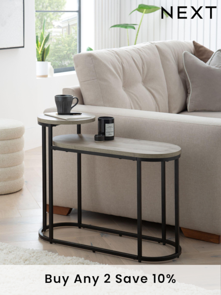Grey Bronx Oak Effect Side Table (D56828) | £175
