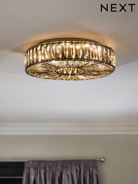Smoke Grey Aria Large Flush Fitting Ceiling Light (D56851) | £175