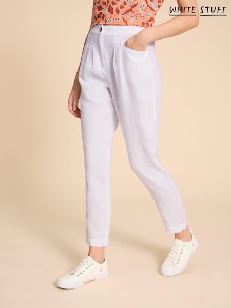 White Stuff White Rowena 100% Linen Trousers (D57196) | £70