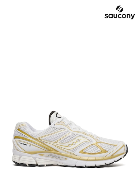 White/Gold - Regular Saucony Progrid Guide 7 Trainers