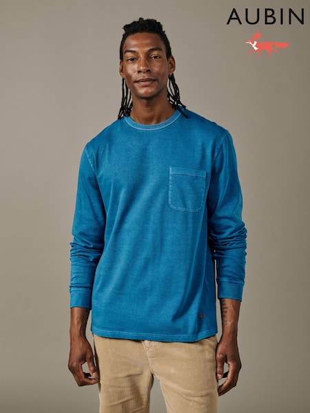 Blue - Regular Aubin Blue George Long Sleeve T-shirt