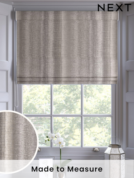 Silver Grey Metallic Stripe Made To Measure Roman Blinds (D59793) | £79