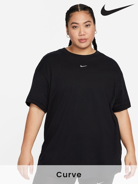 Nike Black Curve Sportswear Essential T-Shirt (D60117) | £38