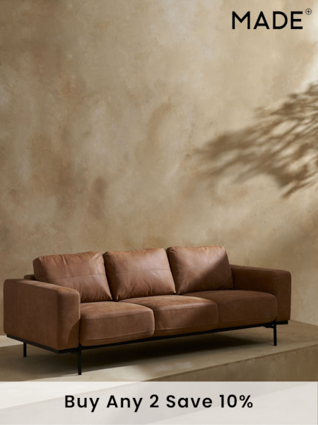 MADE.COM Tan Jarrod 3 Seater Sofa (D60705) | £1,599