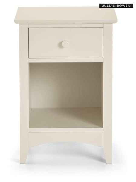 Julian Bowen Stone White Cameo 1 Drawer Bedside Table (D61052) | £145