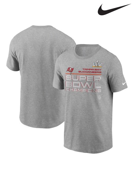 Nike Grey 100% Cotton NFL Fanatics Tampa Bay Buccaneers Super Bowl Champions Locker Room T-Shirt (D61145) | £28