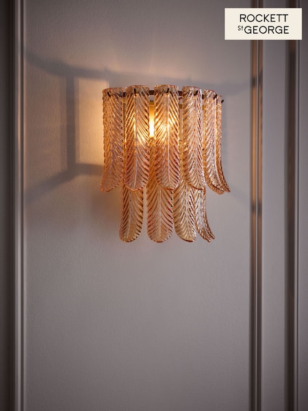 Rockett St George Pink Plume Glass Flush Wall Light (D61281) | £100