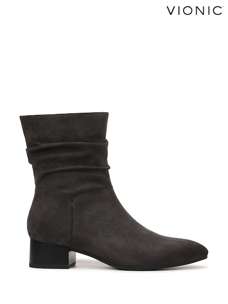 Grey - Vionic Remi Regular Fit Arch Support Ankle Boots
