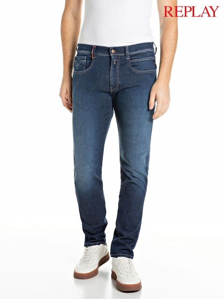 Blue - Regular Replay Anbass Hyperflex Stretch Dark Wash Jeans