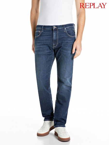 Blue - Regular Replay Replay Aideen Deep Blue Indigo Stretch Denim Jeans