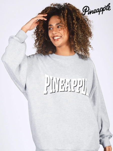 Pineapple Grey Oversized Logo Sweat Top (D64629) | £32