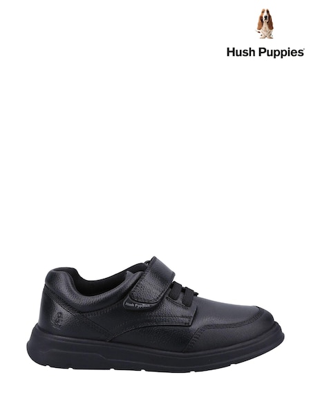 Hush Puppies Rowan Junior Black Shoes (D65725) | £56