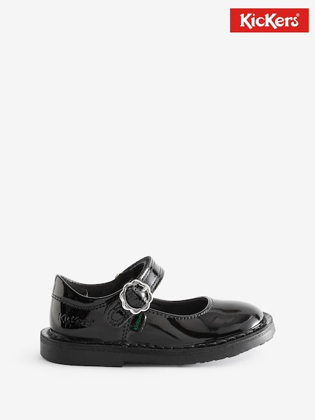 Kickers Black Infant Adlar MJ Bloom Patent Leather Shoes (D65975) | £48
