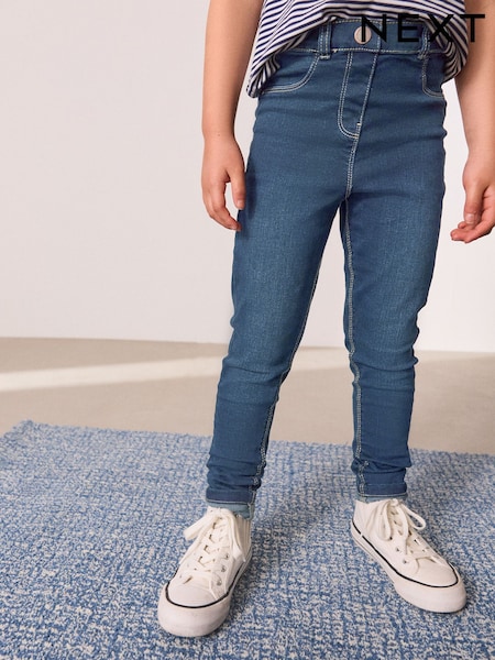 Mid Blue Long Length Stretch Jeggings (3-16yrs) (D66010) | £11 - £16