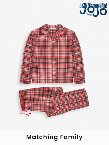 JoJo Maman Bébé Red Men's Tartan Pyjama Set (D66844) | £32