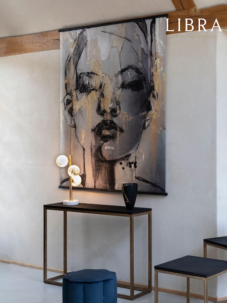 Libra Grey Sketched Female Velvet Wall Hanging (D67193) | £182