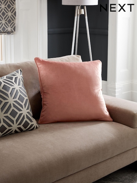 Blush Pink 59 x 59cm Matte Velvet Cushion (D67733) | £16