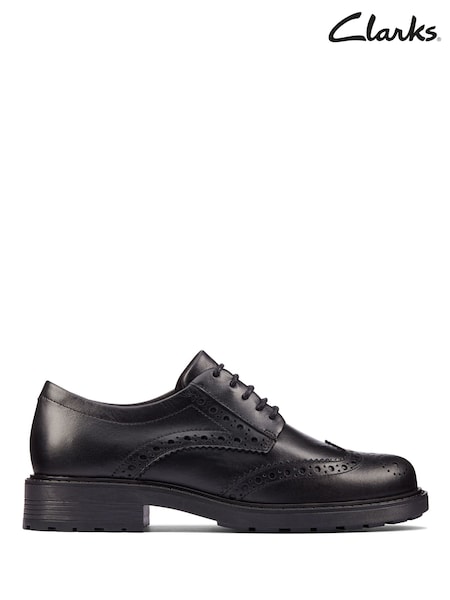 Clarks Black Leather Orinoco2 Limit Shoes (D68133) | £80