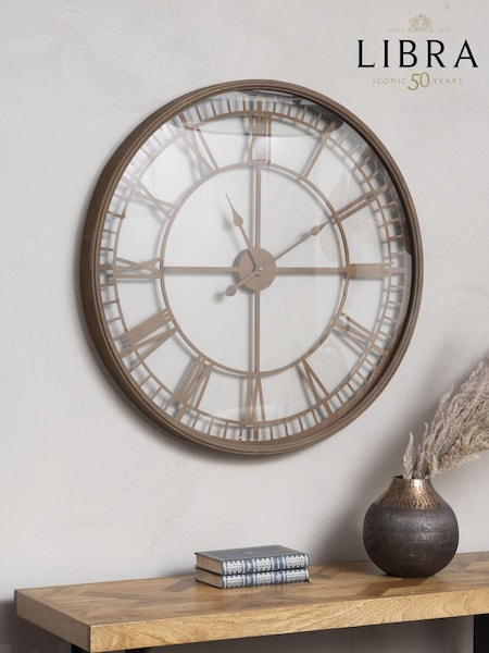 Libra Interiors Rust Antique Skeleton Wall Clock (D68386) | £189