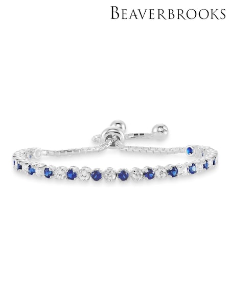 Beaverbrooks Sterling Silver Synthetic Sapphire and Cubic Zirconia Bracelet (D68434) | £145