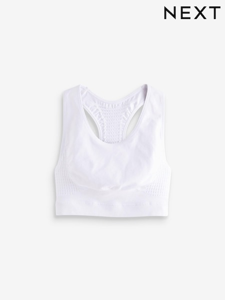 White Racer Sports Bra (7-16yrs) (D68757) | £9
