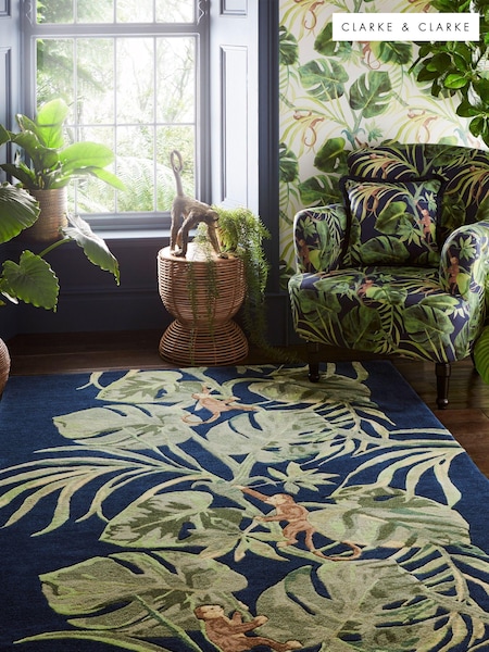 Blue Clarke & Clarke Monkey Business Rug (D68809) | £261 - £742