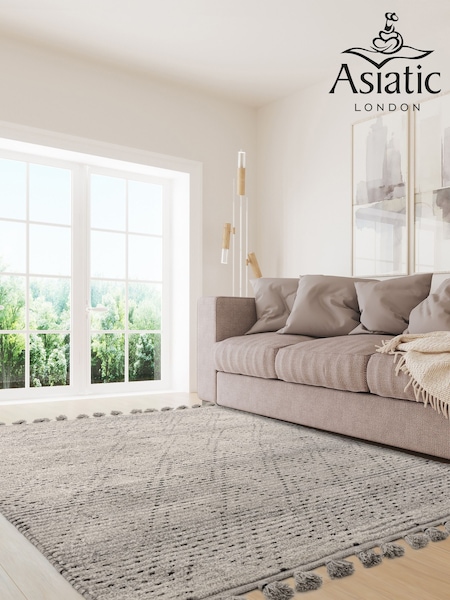 Asiatic Rugs Grey Nepal Diamond Rug (D68816) | £245 - £696