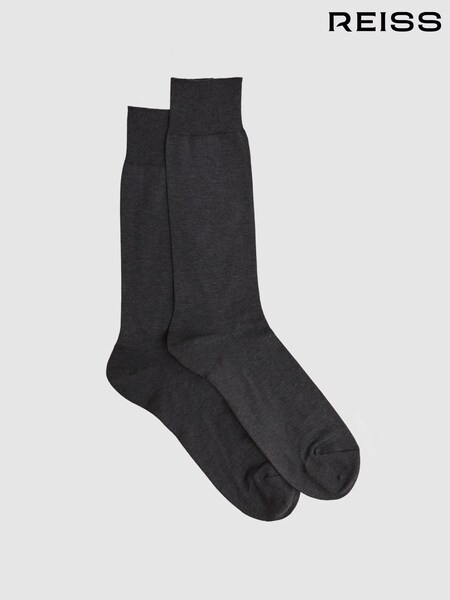 Reiss Mid Grey Mari Mercerised Cotton Blend Sock (D68922) | £12