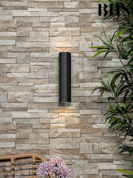 BHS Black Morro Long 2LT GU10 Outdoor Wall Light (D70049) | £40