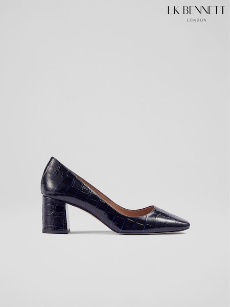 LK Bennett Blue Sally Croc Effect Leather Courts (D70314) | £249