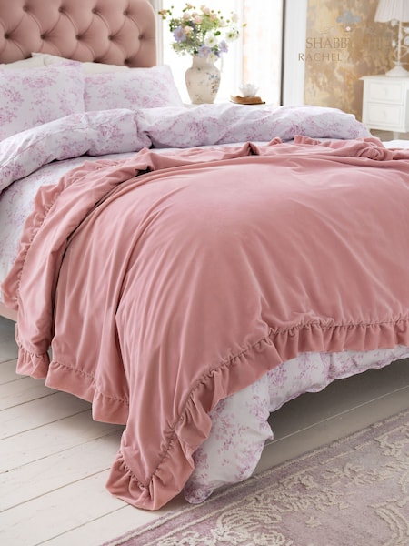 Shabby Chic by Rachel Ashwell® Pink Maisie Velvet Throw (D70727) | £55